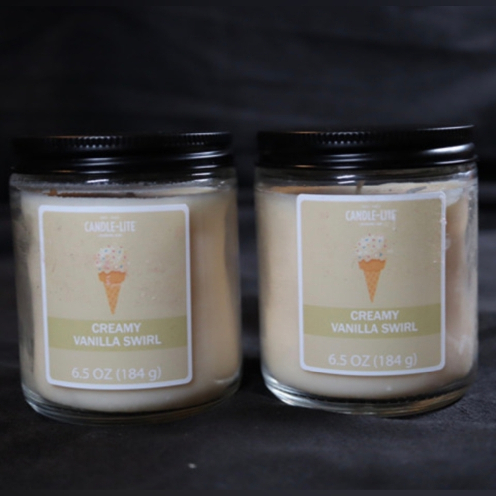Candle-Lite Creamy Vanilla Swirl Scented Candles 2 Pack, 6.5 oz